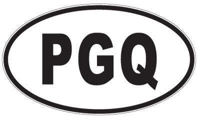 PGQ - 3 Letter Initials Oval Sticker