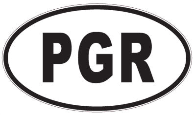 PGR - 3 Letter Initials Oval Sticker