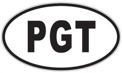 PGT - 3 Letter Initials Oval Sticker