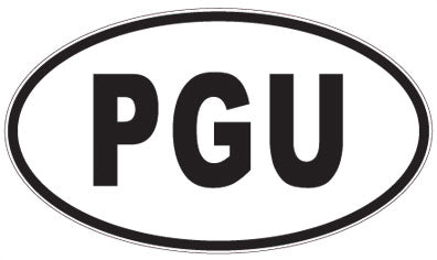 PGU - 3 Letter Initials Oval Sticker