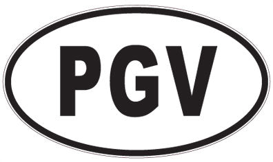PGV - 3 Letter Initials Oval Sticker