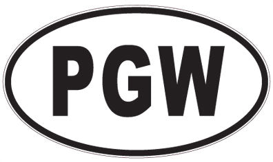 PGW - 3 Letter Initials Oval Sticker