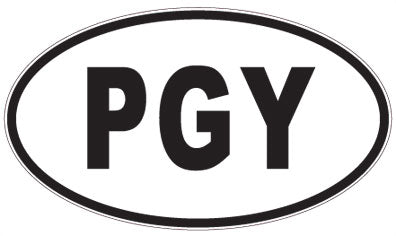 PGY - 3 Letter Initials Oval Sticker