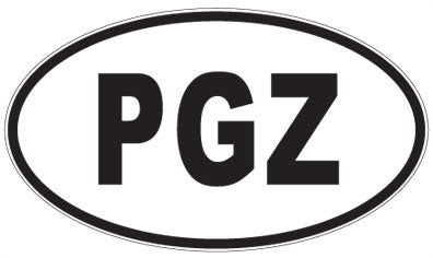 PGZ - 3 Letter Initials Oval Sticker
