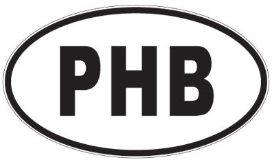 PHB - 3 Letter Initials Oval Sticker