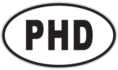PHD - 3 Letter Initials Oval Sticker