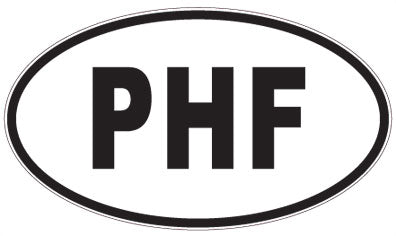 PHF - 3 Letter Initials Oval Sticker
