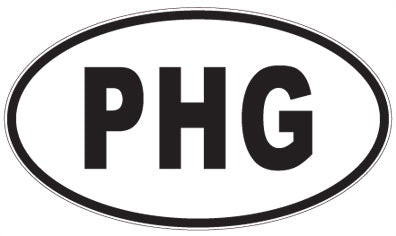 PHG - 3 Letter Initials Oval Sticker