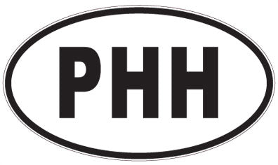 PHH - 3 Letter Initials Oval Sticker