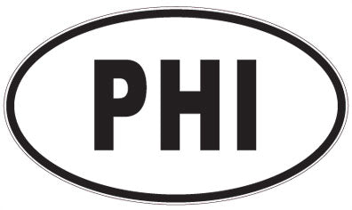 PHI - 3 Letter Initials Oval Sticker