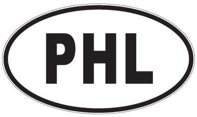 PHL - 3 Letter Initials Oval Sticker