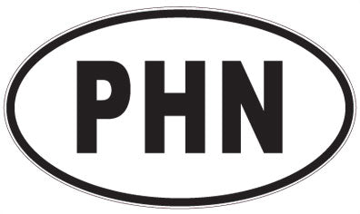 PHN - 3 Letter Initials Oval Sticker