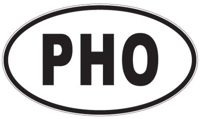 PHO - 3 Letter Initials Oval Sticker