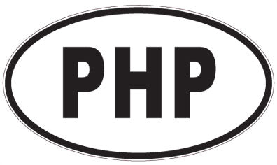 PHP - 3 Letter Initials Oval Sticker