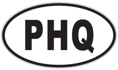 PHQ - 3 Letter Initials Oval Sticker