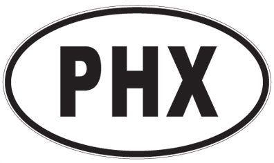 PHX - 3 Letter Initials Oval Sticker