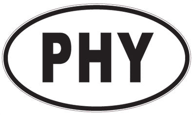 PHY - 3 Letter Initials Oval Sticker