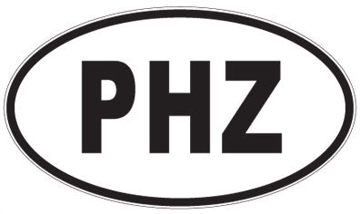 PHZ - 3 Letter Initials Oval Sticker
