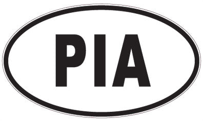 PIA - 3 Letter Initials Oval Sticker