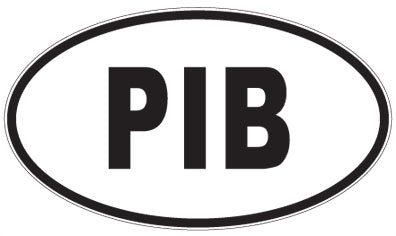 PIB - 3 Letter Initials Oval Sticker