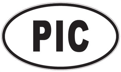 PIC - 3 Letter Initials Oval Sticker