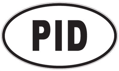 PID - 3 Letter Initials Oval Sticker