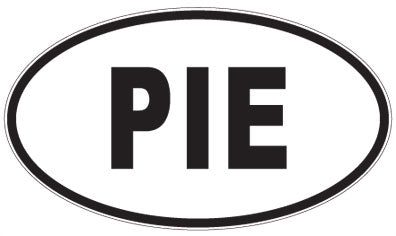 PIE - 3 Letter Initials Oval Sticker