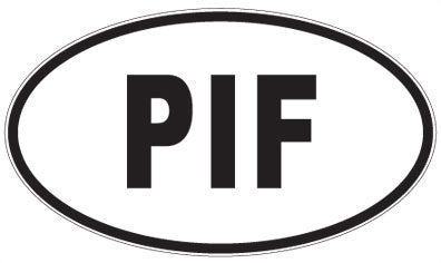 PIF - 3 Letter Initials Oval Sticker