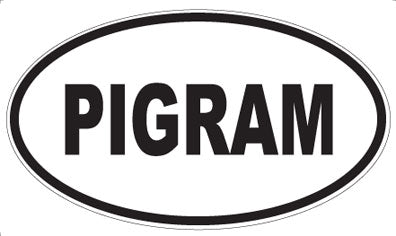 PIGRAM - Oval Sticker