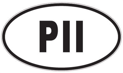 PII - 3 Letter Initials Oval Sticker