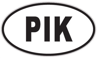 PIK - 3 Letter Initials Oval Sticker