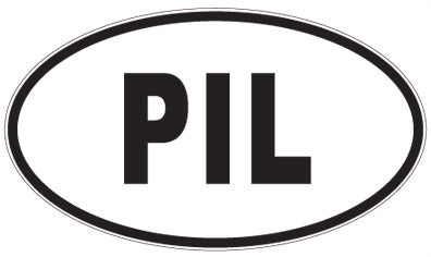 PIL - 3 Letter Initials Oval Sticker