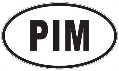 PIM - 3 Letter Initials Oval Sticker