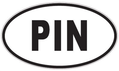 PIN - 3 Letter Initials Oval Sticker