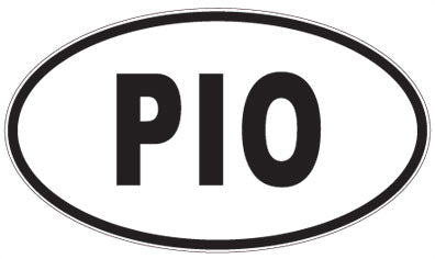 PIO - 3 Letter Initials Oval Sticker