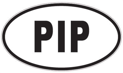 PIP - 3 Letter Initials Oval Sticker