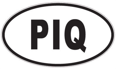 PIQ - 3 Letter Initials Oval Sticker