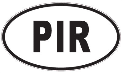 PIR - 3 Letter Initials Oval Sticker