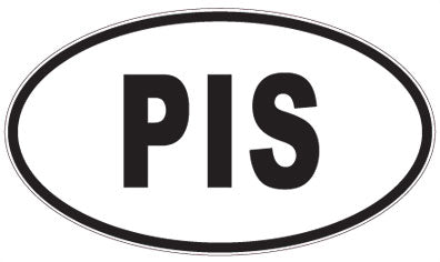 PIS - 3 Letter Initials Oval Sticker