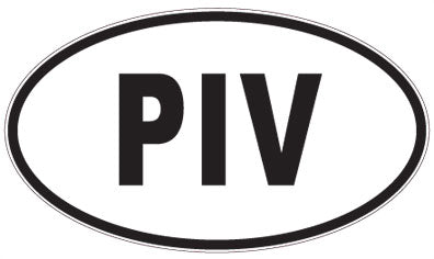 PIV - 3 Letter Initials Oval Sticker