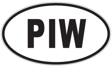 PIW - 3 Letter Initials Oval Magnet