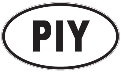 PIY - 3 Letter Initials Oval Magnet