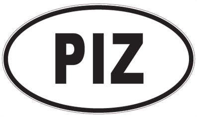 PIZ - 3 Letter Initials Oval Magnet