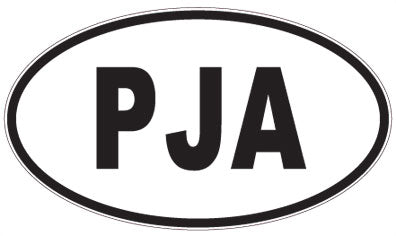 PJA - 3 Letter Initials Oval Magnet