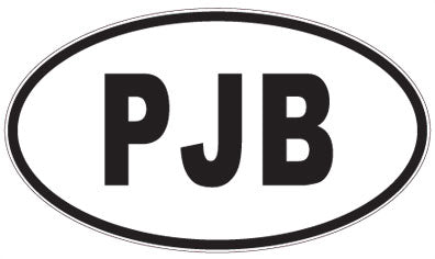 PJB - 3 Letter Initials Oval Magnet