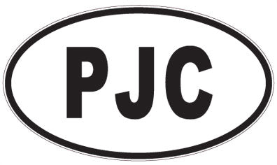 PJC - 3 Letter Initials Oval Sticker