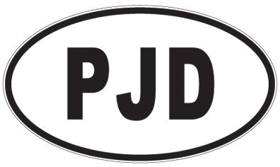 PJD - 3 Letter Initials Oval Magnet