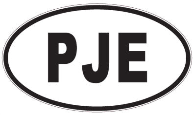 PJE - 3 Letter Initials Oval Sticker