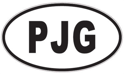 PJG - 3 Letter Initials Oval Magnet