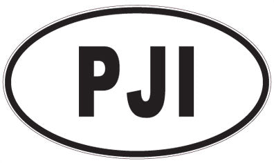 PJI - 3 Letter Initials Oval Magnet